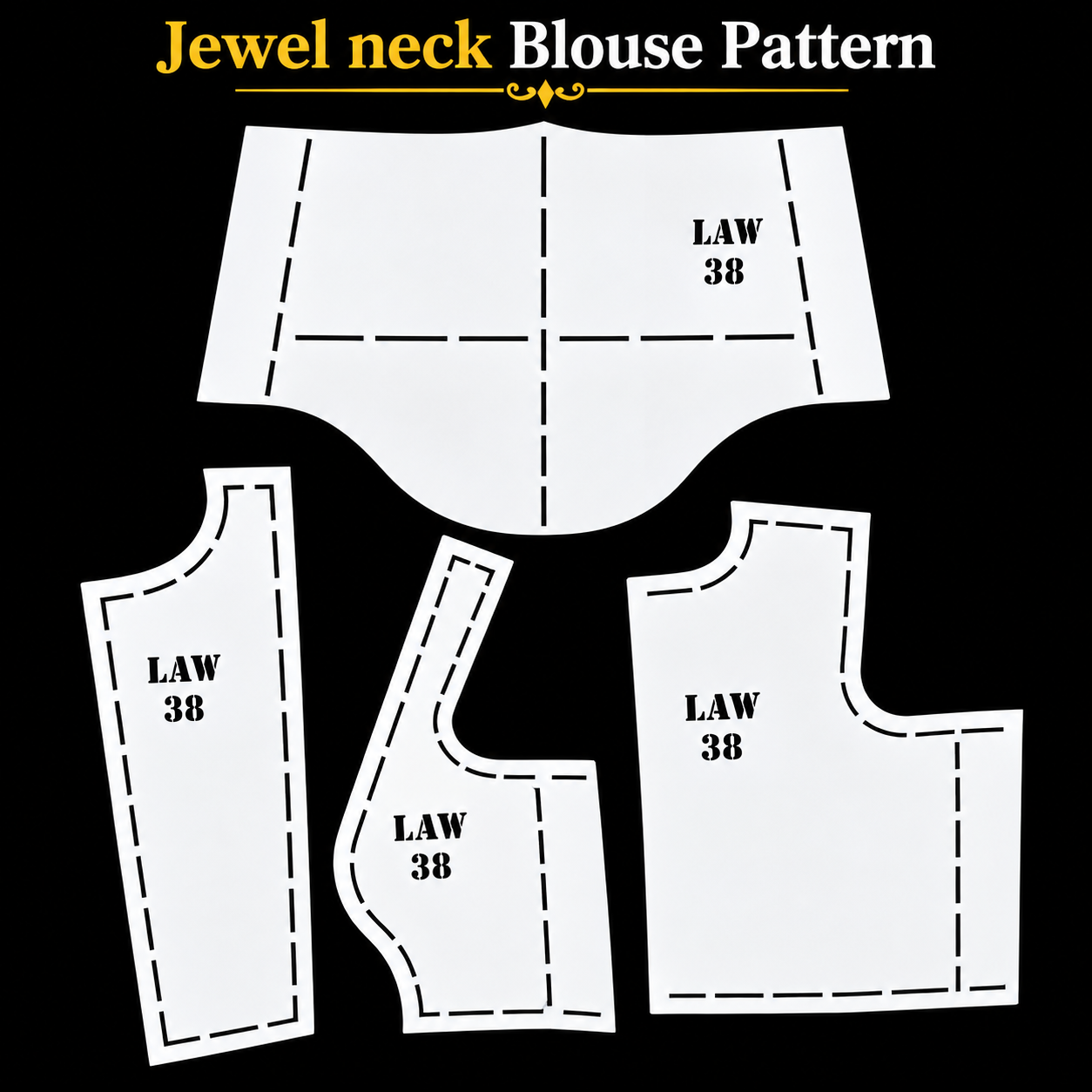 Jewel Neck or Close Neck Blouse Pattern