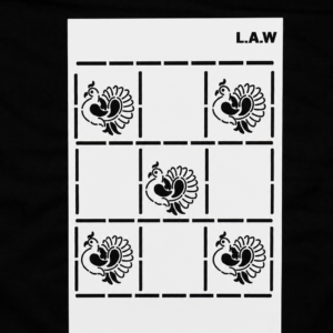 Checked with Peacock Model Aariwork Hand Design Stencils